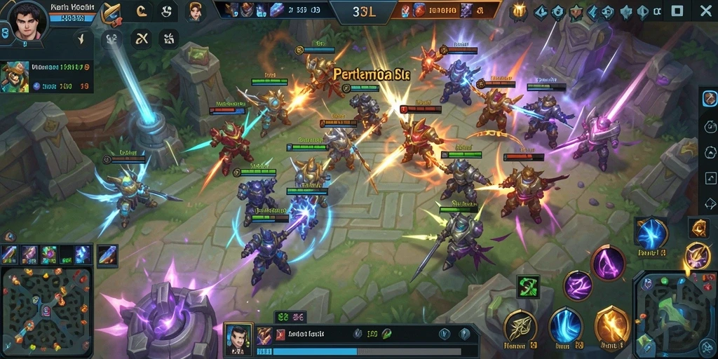 Screenshot gameplay mengesankan dari 33L yang menunjukkan pertempuran MOBA.