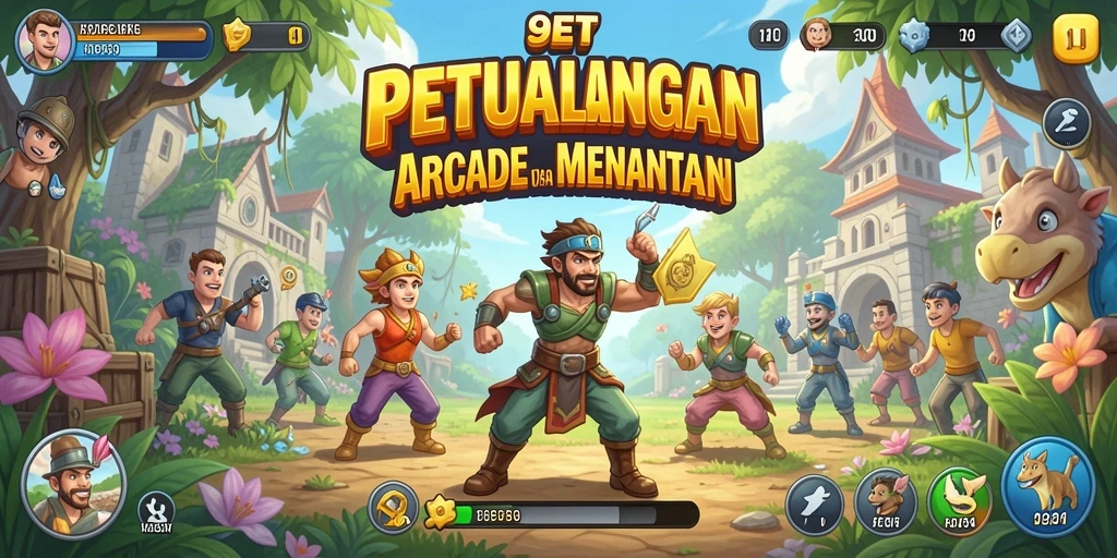 Tampilan gameplay 9ET yang penuh aksi dan tantangan arcade.
