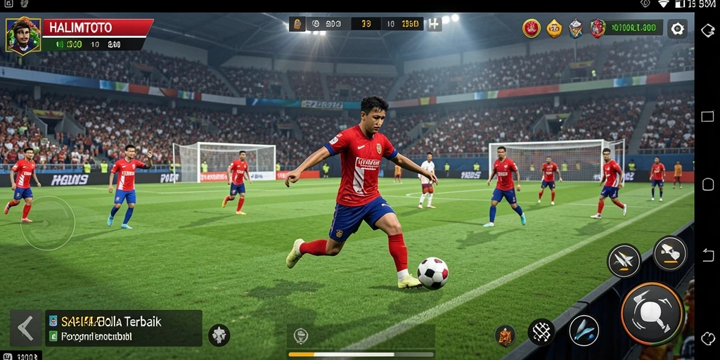 Tampilan gameplay HALIMTOTO yang menakjubkan di lapangan sepak bola.
