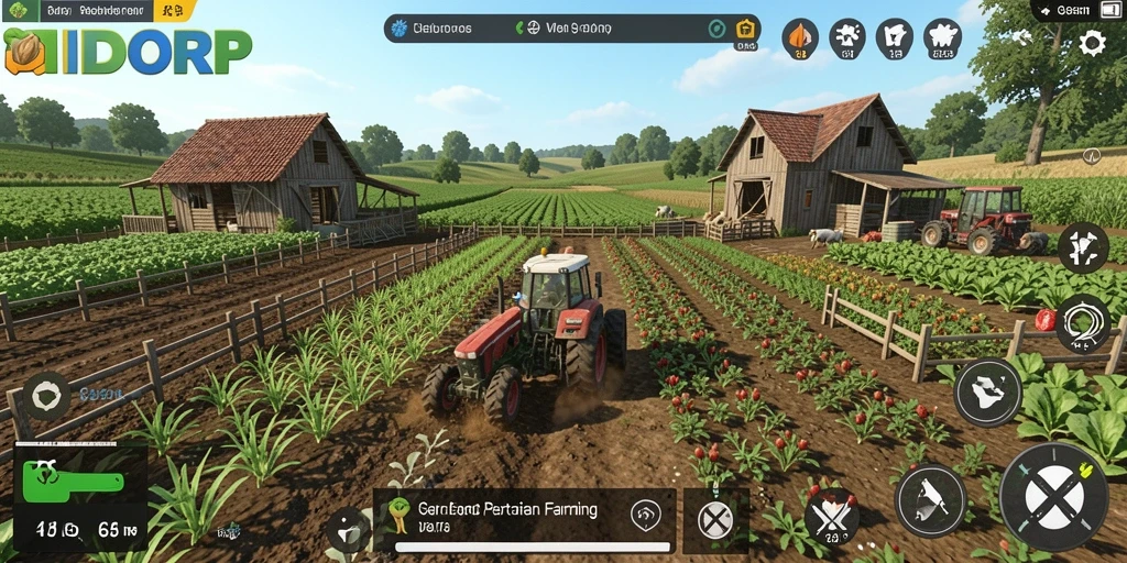 Gameplay INDORP menampilkan aktivitas bertani yang seru dan interaktif.