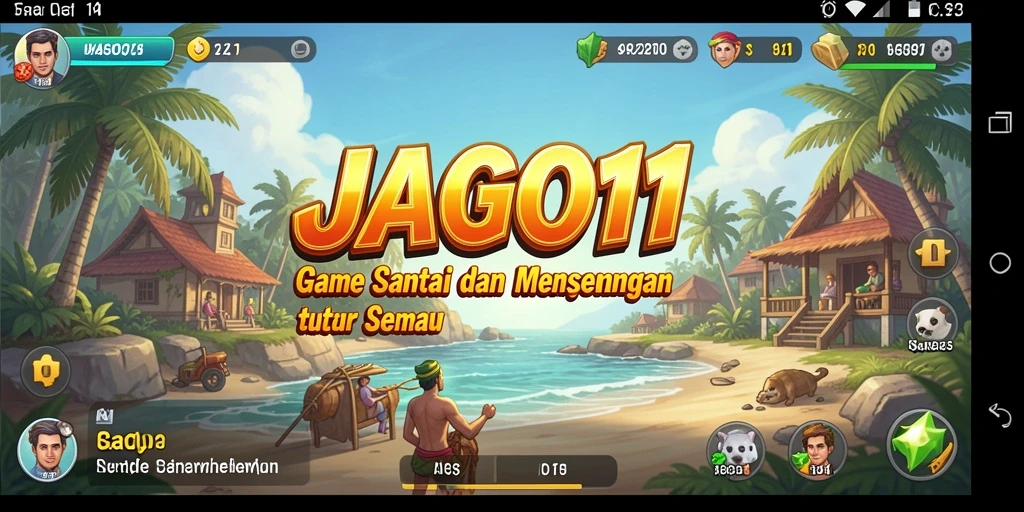Tampilan gameplay JAGO11 yang ceria dan menarik.