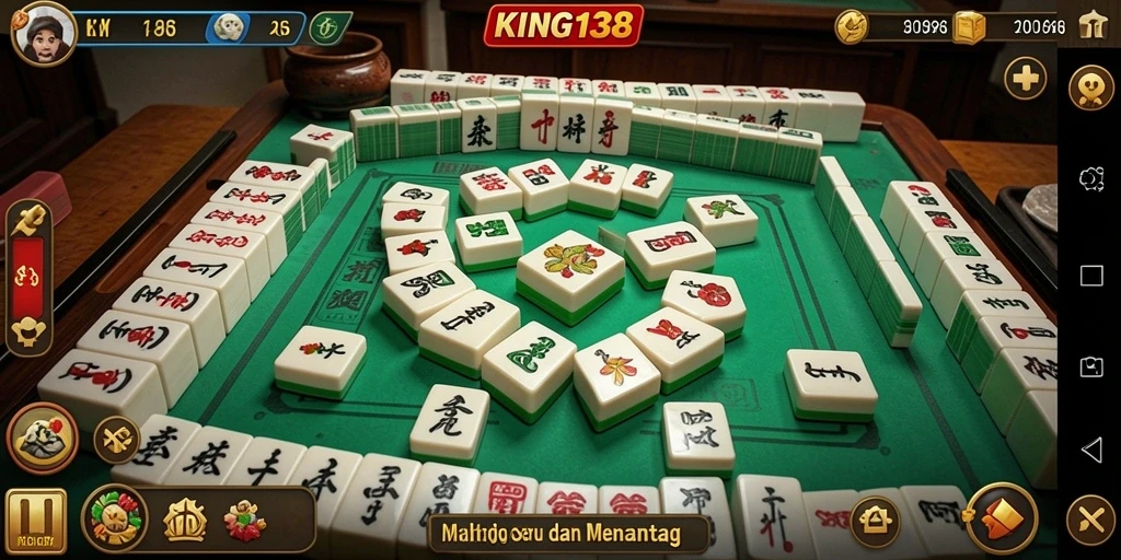 Screenshot utama KING138 menampilkan gameplay Mahjong yang menarik.
