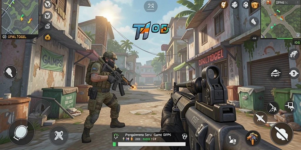Tampilan seru dari gameplay OPALTOGEL dengan aksi tembak-menembak intens.