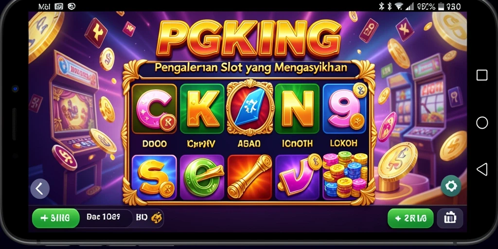 Tampilan gameplay seru PGKING dengan gulungan slot yang menawan.