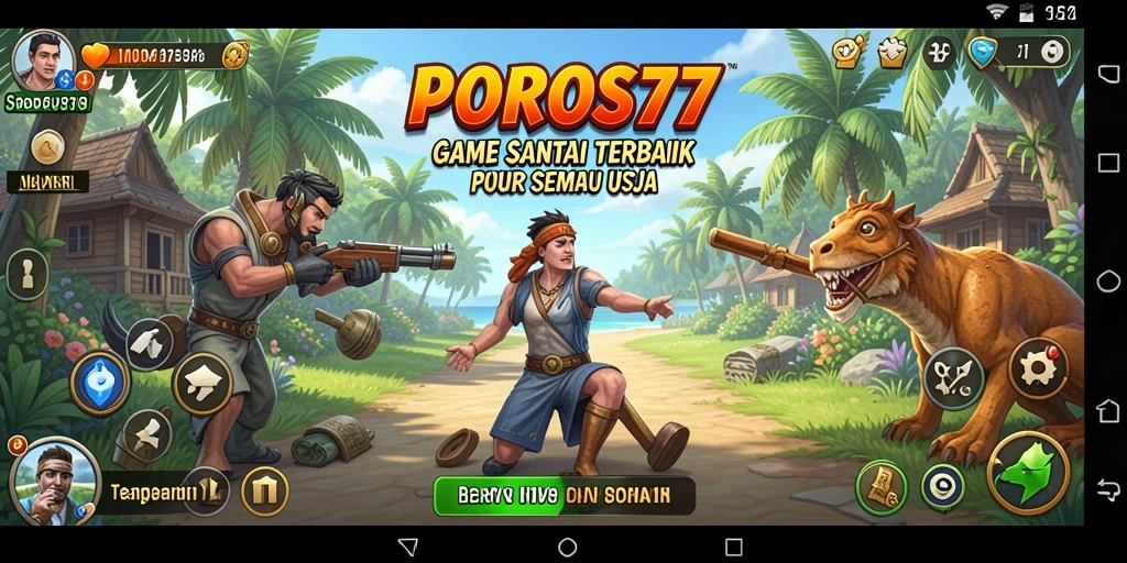 Tampilan gameplay POROS77 yang seru dan penuh warna.