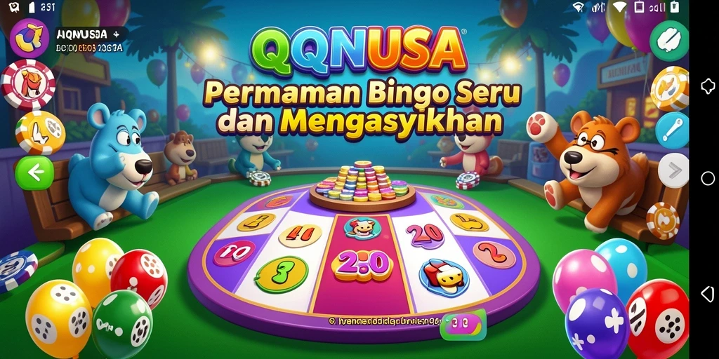 Tampilan gameplay Bingo yang menarik dan penuh warna di QQNUSA.