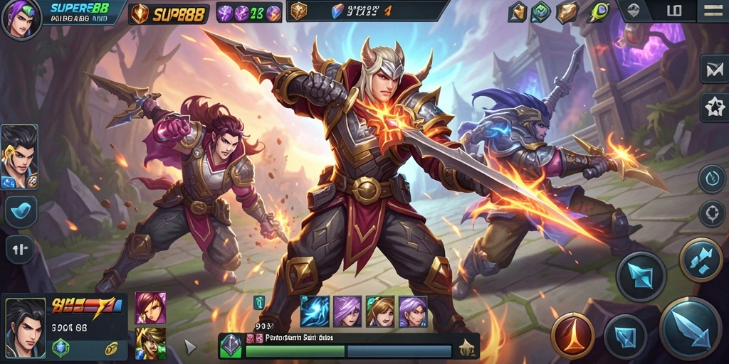 Tampilan dinamis gameplay <strong>SUPER88</strong> dengan pertarungan tim yang seru.
