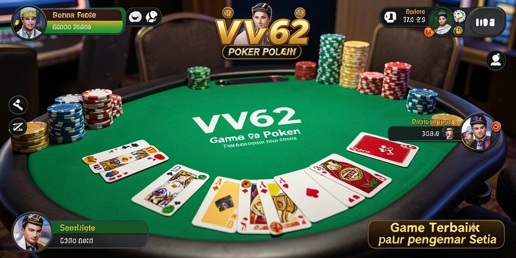 Tampilan gameplay Poker menarik dalam aplikasi VV62.